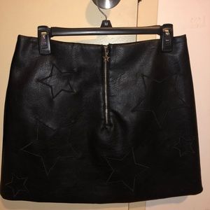 Brand New Black Star Pleather Skirt